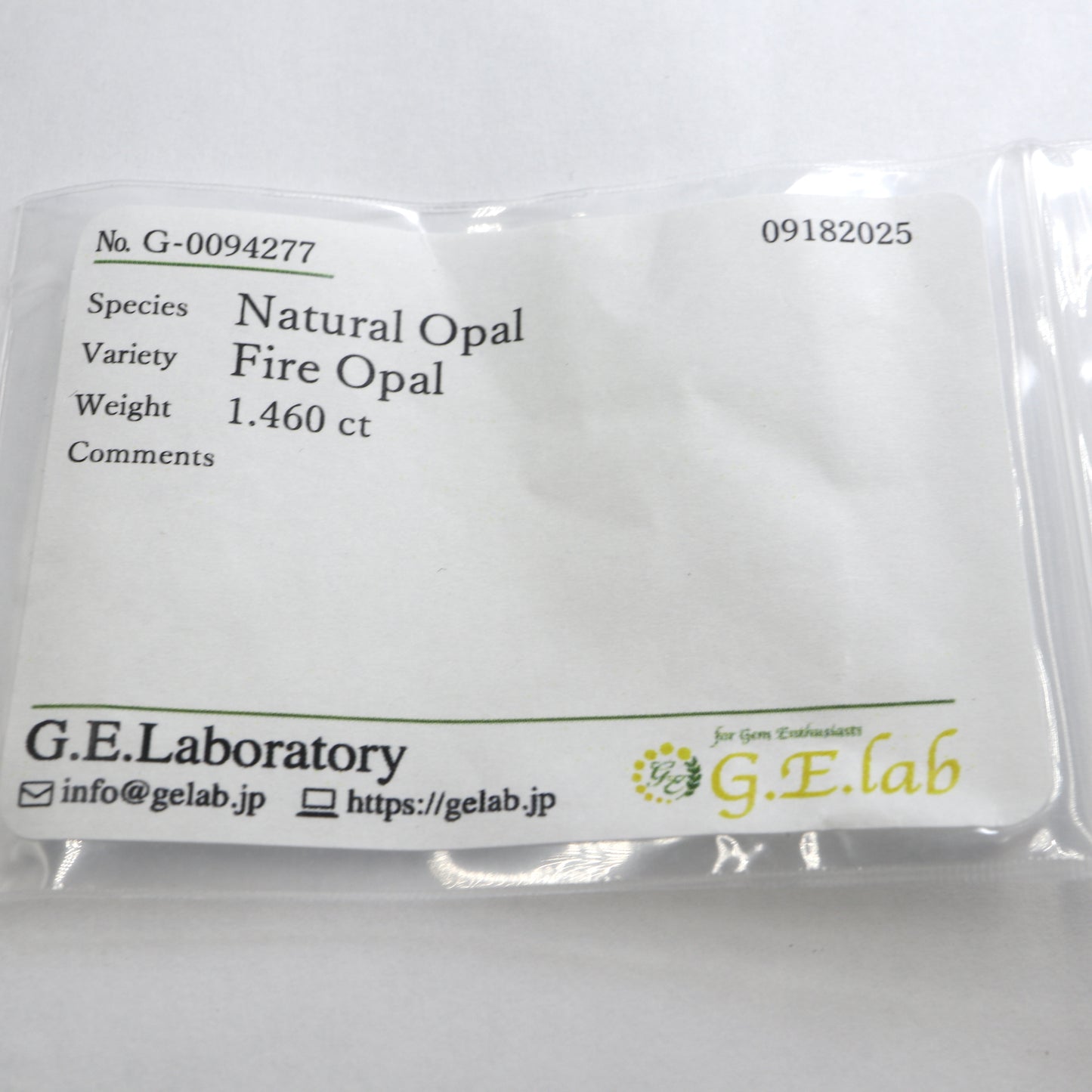 【ファイアオパール1.460ct】【H068】