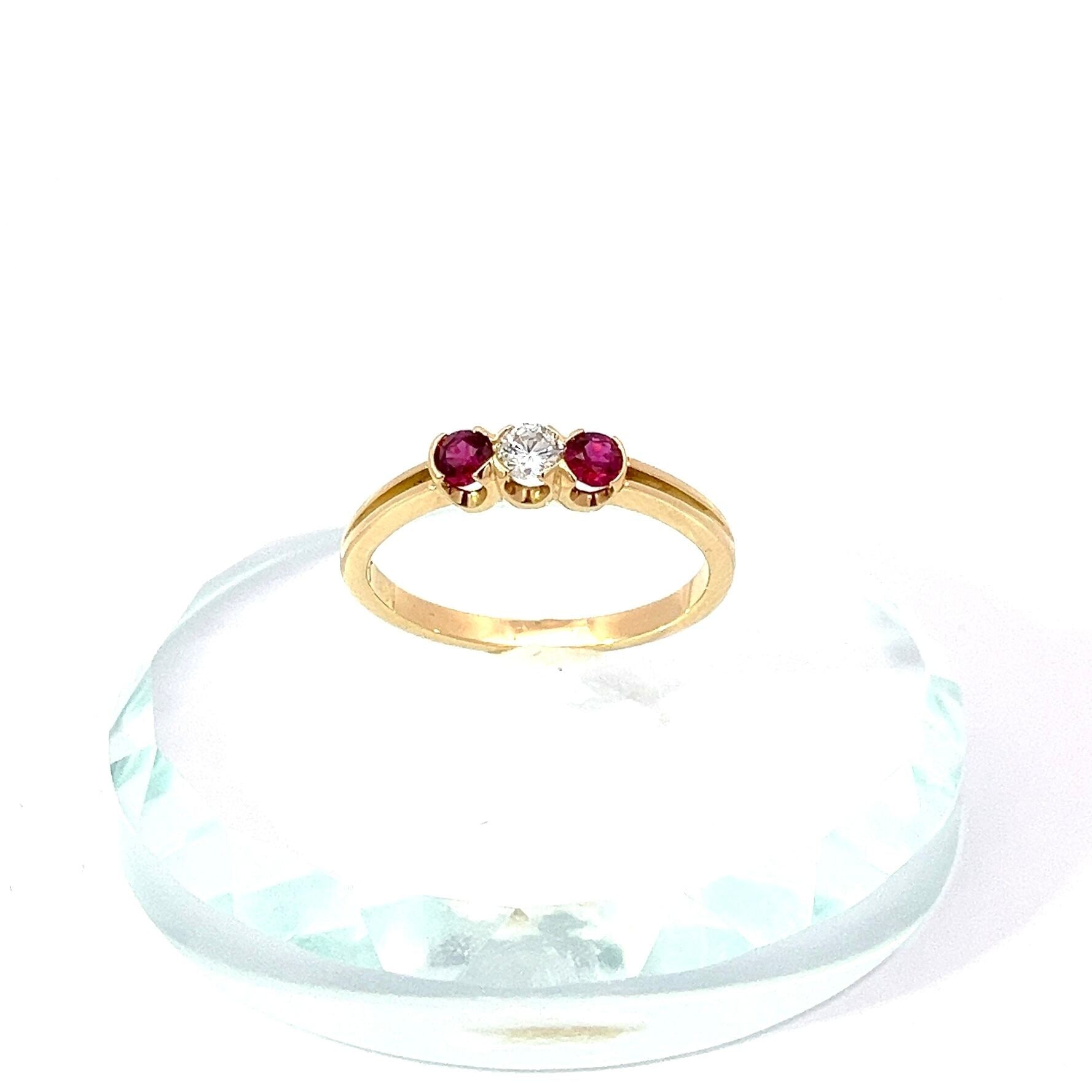 宝石ルビー059ctk18．ルビー(ダイヤモンド入り)指輪，新品，未使用、No.1248.