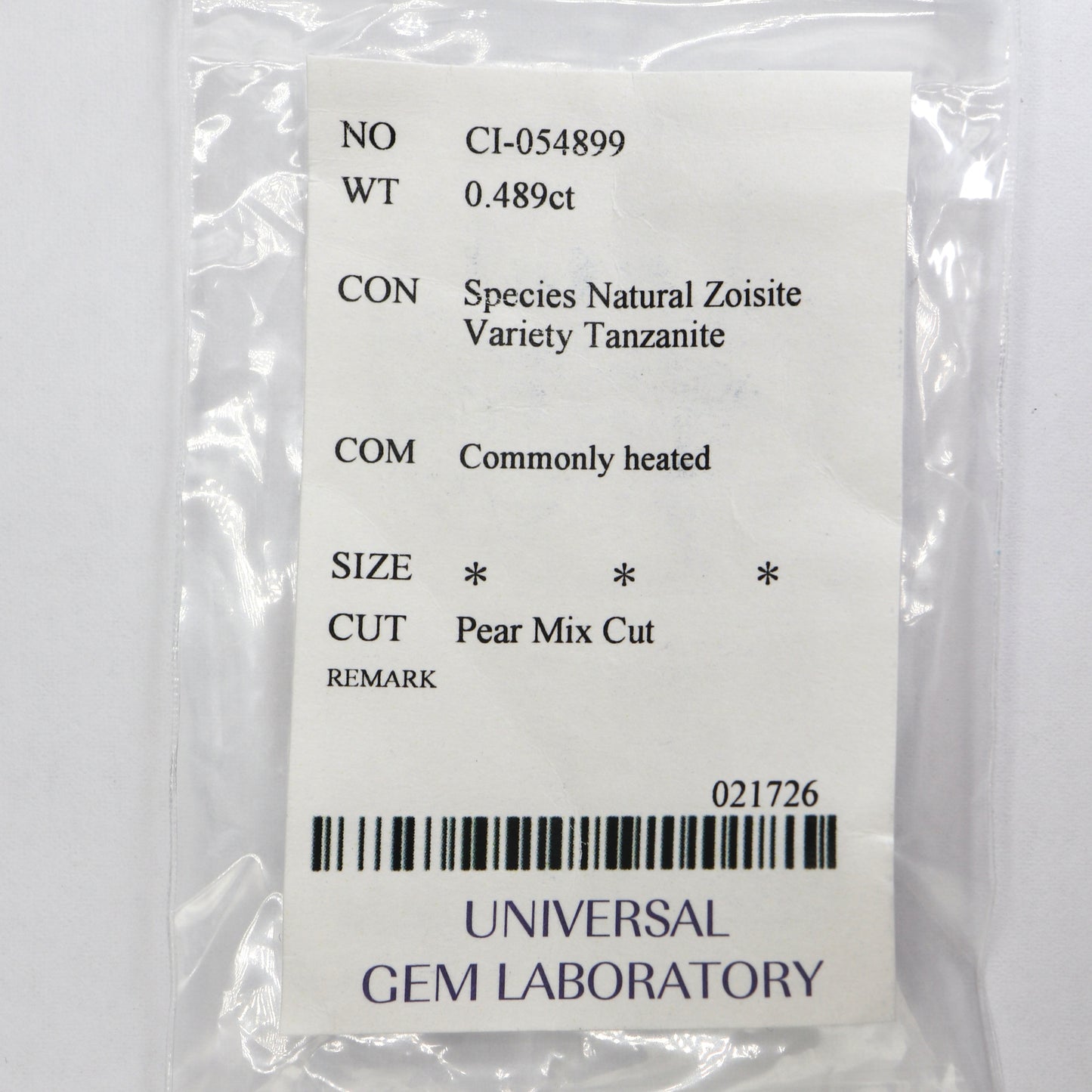 【タンザナイト0.489ct】【O037】