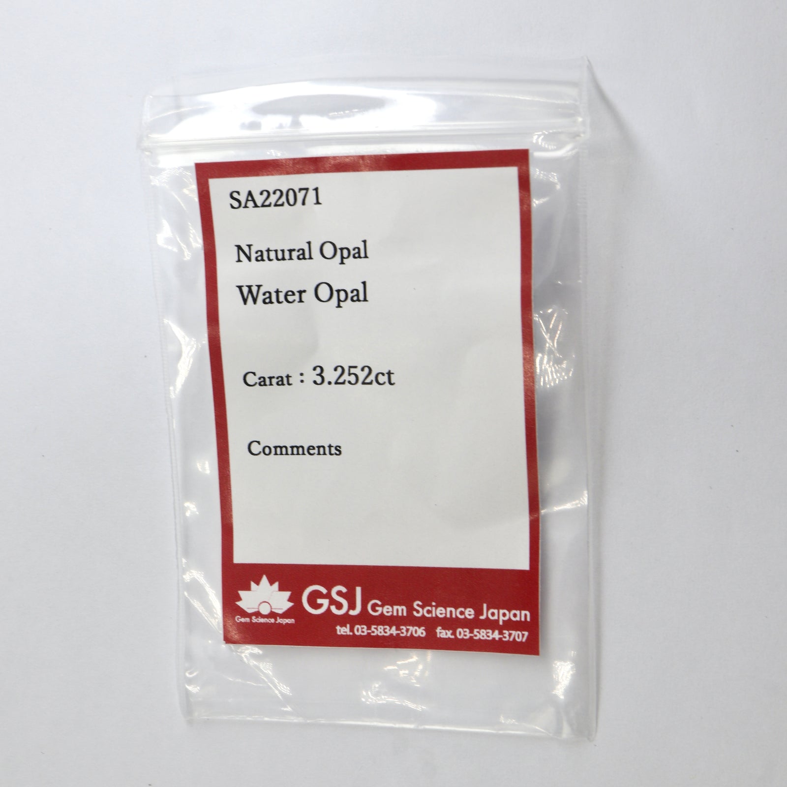【天然ウォーターオパール3.252ct】【Q006】