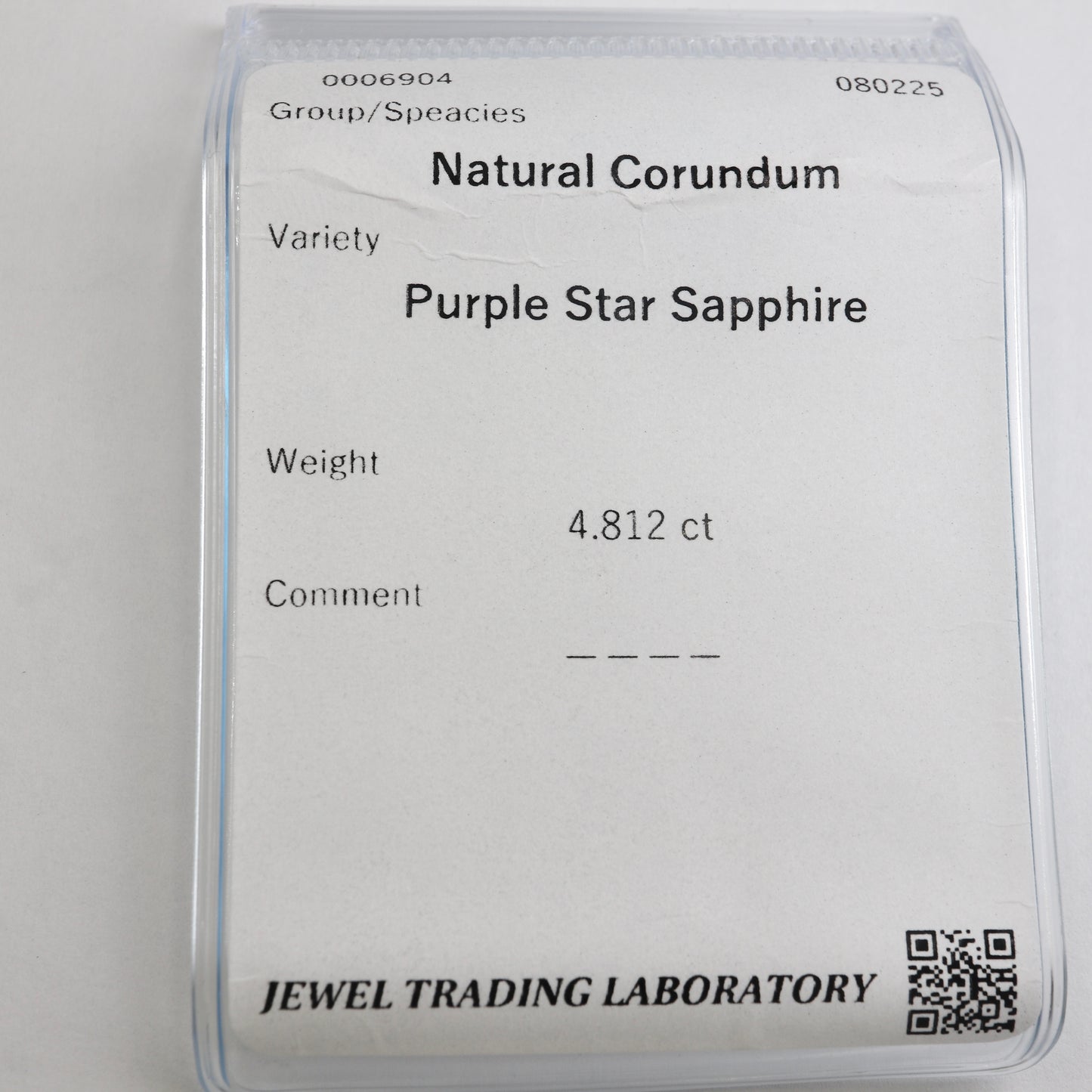 【パープルスターサファイア4.812ct】【I063】