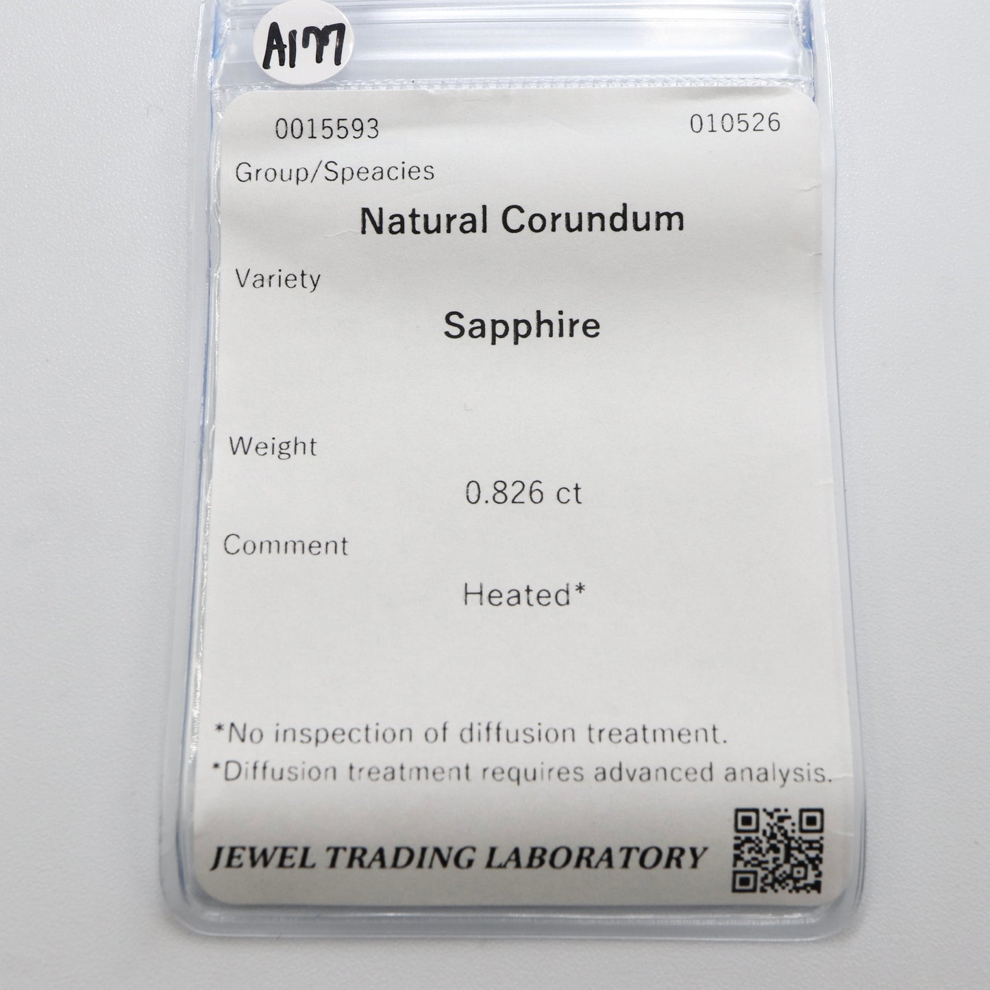 【サファイア0.826ct】【L030】