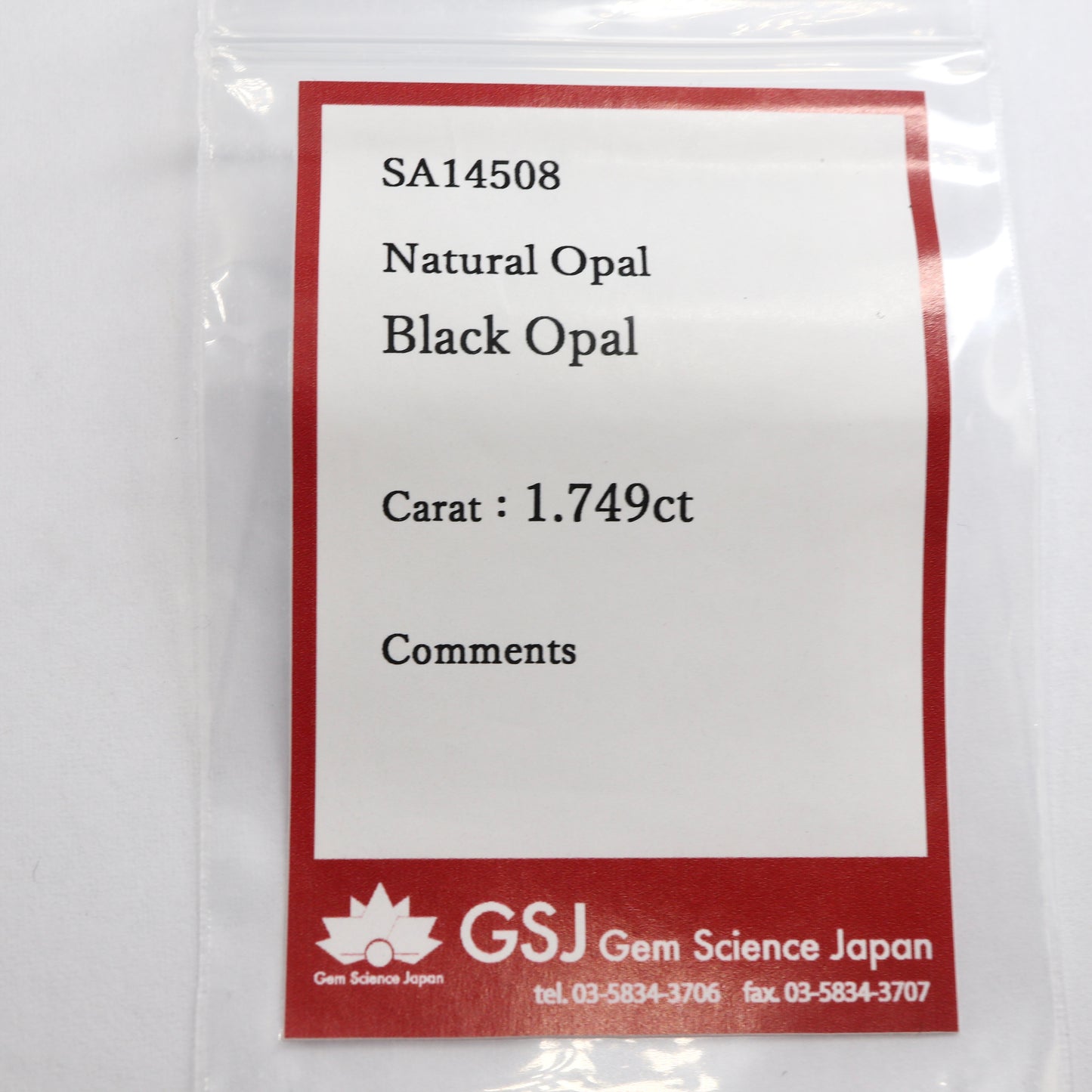 【ブラックオパール1.749ct】【L091】