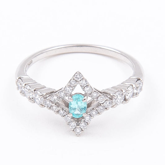 Pt900 Cross Ring  Paraiba